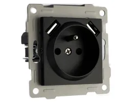 kontakt-gniazdo-elektryczne-pojedyncze-fi60-2xusb-z-uziemieniem-czarne