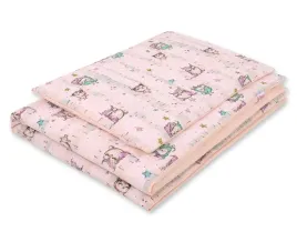 dwustronna-posciel-dla-dzieci-2-czesciowa-bawelniana-sowki-pudrowy-roz-bo