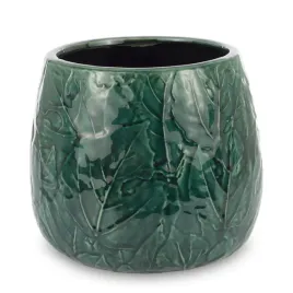 wazon-ceramiczny-oslonka-ceramika-porto-zielony-zdobiony-glamour-liscie