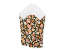 dwustronny-rozek-dla-niemowlat-miekki-z-wiazaniem-lisia-rodzinka-na-ziele