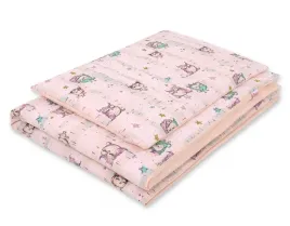dwustronna-posciel-dla-dzieci-2-czesciowa-bawelniana-sowki-pudrowy-roz-bo