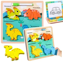 ukladanka-tablica-2w1-drewniana-edukacyjna-dinozaury-pisak-lean-toys