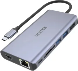 adapter-unitek-d1056a-hub-usb-c-2x-usb-3-1-hdmi-dp-rj45-czytniksd-unitek