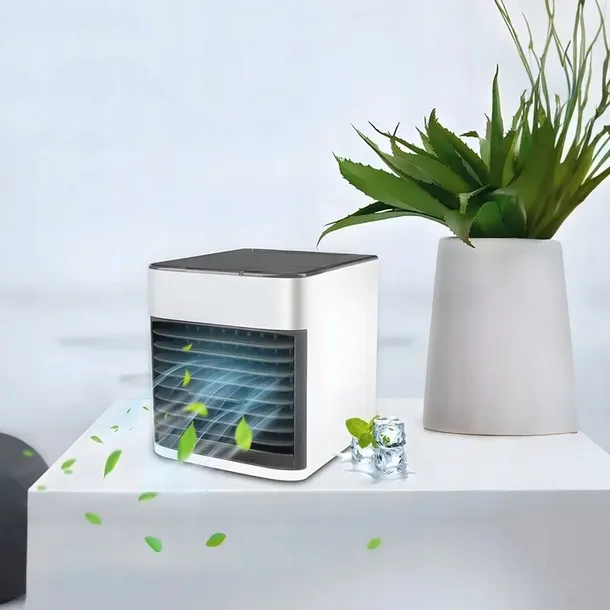PRZENOŚNY MAŁY KLIMATYZER USB NA WODĘ i LÓD 3W1 KLIMATOR DO DOMU WENTYLATOR