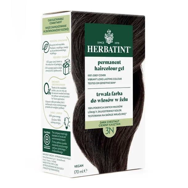Herbatint Farba w żelu 3N Ciemny Kasztan 150 ml