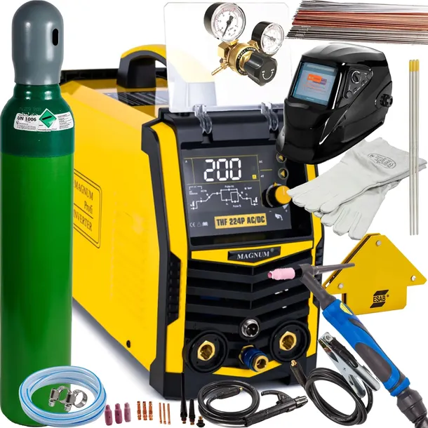 Spawarka MAGNUM THF 224P AC/DC TIG HF PULS MMA 200A 230V ZESTAW1