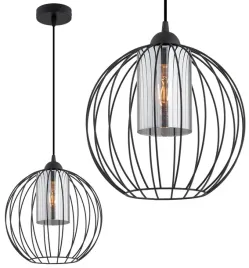 lampa-wiszaca-sufitowa-zwis-zyrandol-czarna-szklany-klosz-loft-led-30-cm