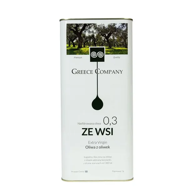Oliwa z oliwek ZE WSI niefiltr. Extra Virgin ŚWIEŻA ZBIÓR 10/2025 0,3% 3l