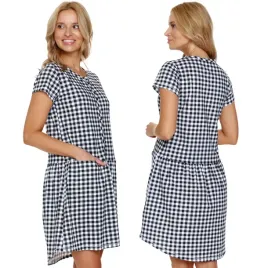 doctor-nap-tcb-9444-black-check-bawelna-ciazowa-kratka-s-nocna-koszulka