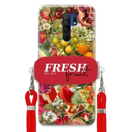 etui-do-xiaomi-redmi-9-czerwona-smycz-crossbody-uchwyt-fresh-fruit-owoce