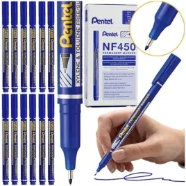 cienkopis-foliopis-marker-permanentny-06mm-pentel-nf450-niebieski-12-szt