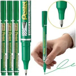 cienkopis-foliopis-marker-permanentny-06mm-pentel-nf450-zielony-3-szt