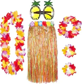 kostium-hawajski-aloha-hula-damski-akcesoria-6x-spodnica-kwiaty-zestaw-5xe