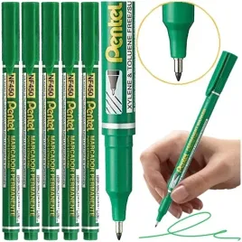 cienkopis-foliopis-marker-permanentny-06mm-pentel-nf450-zielony-5-szt