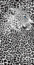 recznik-plazowy-kapielowy-100x180-summer-xxl-pantera-biala-czarna