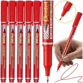 cienkopis-foliopis-marker-permanentny-06mm-pentel-nf450-czerwony-5-szt