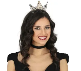 opaska-krolewny-krolewna-krolowa-srebrna-korona-czarna-czarny-halloween