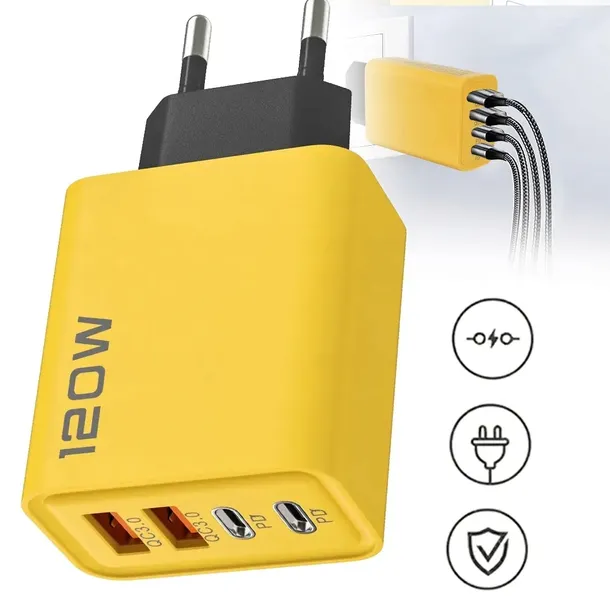 120W SZYBKA ŁADOWARKA USB C, ŁADOWARKA SIECIOWA USB, DO TELEFONU LAPTOPA