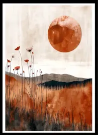 plakat-na-sciane-do-salonu-retro-zachod-slonca-nad-polana-makow-40x30-cm