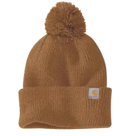 czapka-zimowa-z-pomponem-carhartt-knit-pom-pom-cuffed-beanie-brazowy