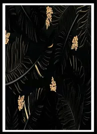 plakat-na-sciane-do-salonu-ciemne-liany-zlote-dodatki-gold-black-40x30-cm