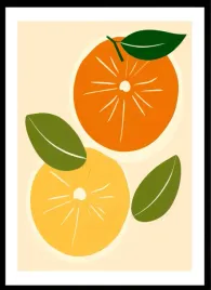 plakat-na-sciane-do-salonu-i-kuchni-wektorowa-cytryna-i-pomarancz-40x30-cm