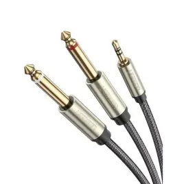 ugreen-mocny-przewod-kabel-audio-1x-trs-3-5mm-do-2x-ts-6-35mm-2m-w-oplocie