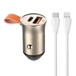 ladowarka-samochodowa-ldnio-c509q-usb-usb-c-30w-kabel-usb-c-do-lightning