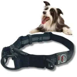 obroza-dla-psa-czarna-rico-30-40cm-odblask-mocna-lalazoo
