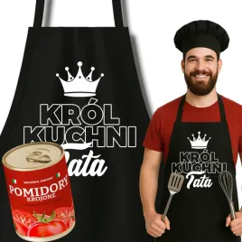 puszka-pomidory-fartuch-czarny-prezent-dzien-ojca-dla-taty-krol-kuchni