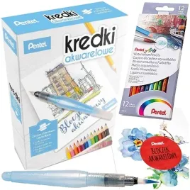 zestaw-kreatywny-kredki-akwarelowe-pedzelek-wodny-aquash-bloczek-pentel