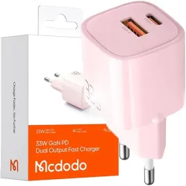 mcdodo-kostka-ladowarka-sieciowa-gan-usb-usb-typ-c-33w-szybkie-ladowanie