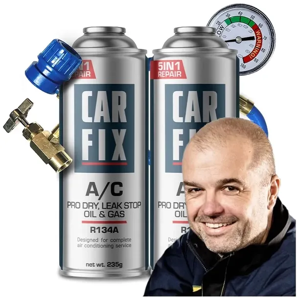 CARFIX 5w1 - 2x CZYNNIK CHŁODNICZY GAZ DO KLIMATYZACJI R134A + PRZEWÓD