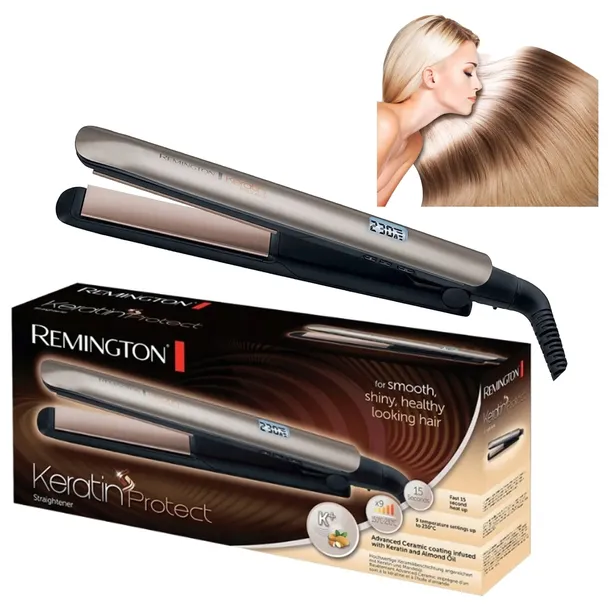 PROSTOWNICA REMINGTON DO WŁOSÓW KERATIN PROTECT Z OLEJKEM Z MIGDAŁÓW + ETUI