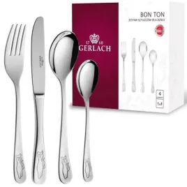 gerlach-sztucce-dzieci-dzieciece-komplet-4el-kotki-stal-nierdzewna-bon-ton