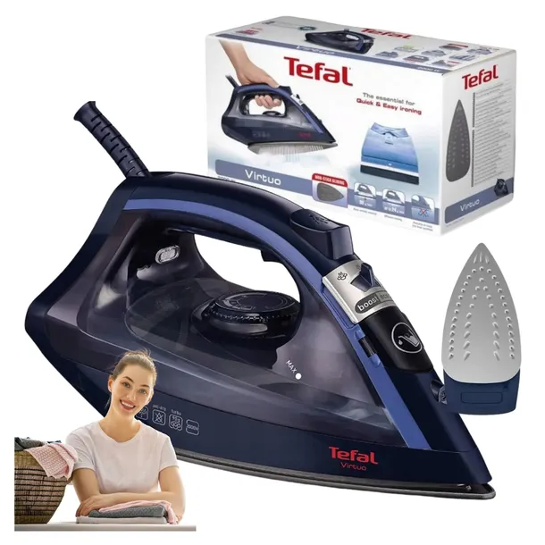 MOCNE ŻELAZKO PAROWE TEFAL PRASOWANIE W PIONIE MOC 2000 W BLOKADA KAPANIA
