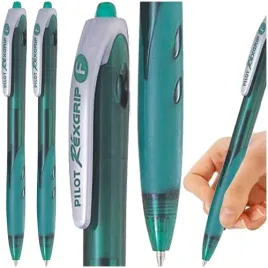 dlugopis-olejowy-z-zatyczka-zielony-rexgrip-biurowy-szkolny-pilot-2-szt