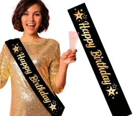 szarfa-urodzinowa-czarna-happy-birthday-urodziny-akcesoria