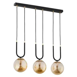 lampa-wiszaca-czarno-zlota-3xe14-szklane-bursztynowe-klosze-alfa