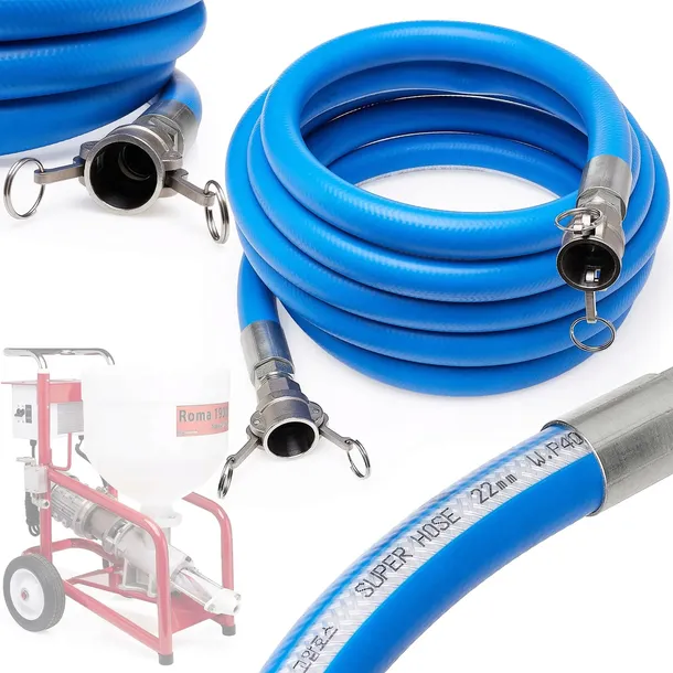 WĄŻ TYNKARSKI DO AGREGATU TYNKARSKIEGO 10M 22MM ZŁĄCZE CAMLOCK ROMA 1900