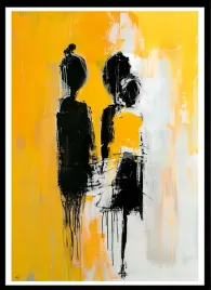 plakat-na-sciane-do-salonu-dwie-mroczne-sylwetki-na-zoltym-tle-40x30-cm