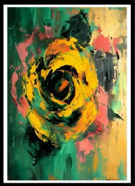 plakat-na-sciane-do-salonu-malowany-zolty-kwiat-premium-40x30-cm