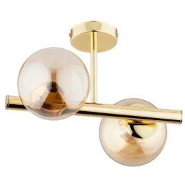zlota-lampa-sufitowa-2xe14-bursztyn-szklo-sypialnia-eral-alfa