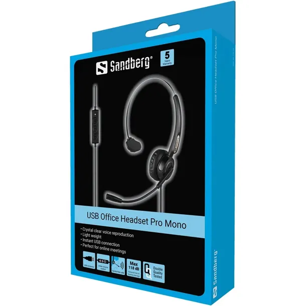 sandberg-usb-office-headset-pro-mono-regulacja-glosnosci-tak