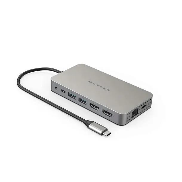 Hyper HyperDrive Dual 4K HDMI HUB USB-C 2x USB 100W Aux LAN SD 10w1 Macbook