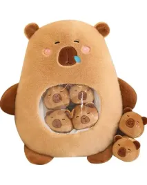 luksusowa-pluszowa-kapibara-z-6-miniaturowymi-pluszakami