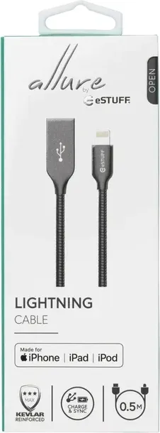 estuff-lightning-kabel-mfi-05m-steel-kod-producenta-es601065