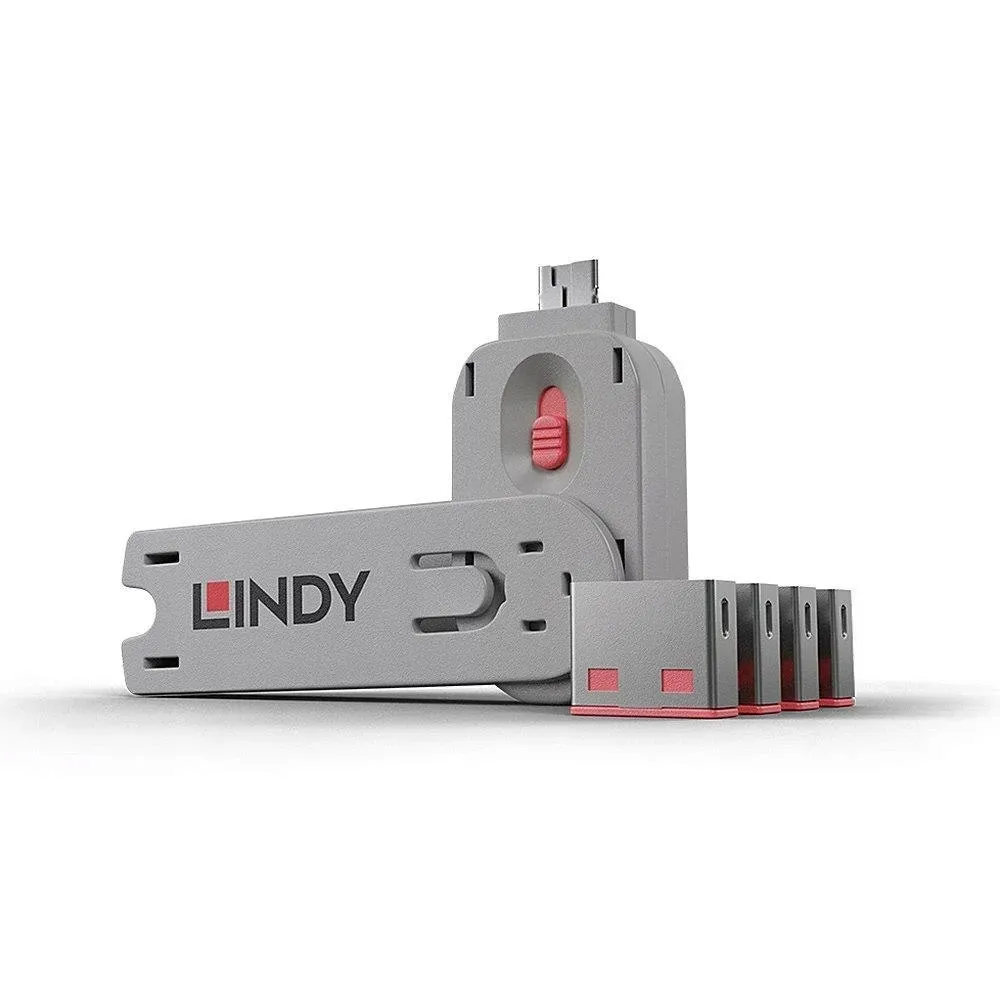 lindy-usb-port-blocker-4pcs-pink-stan-nowy