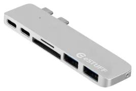 estuff-usb-c-slot-in-hub-pro-silver