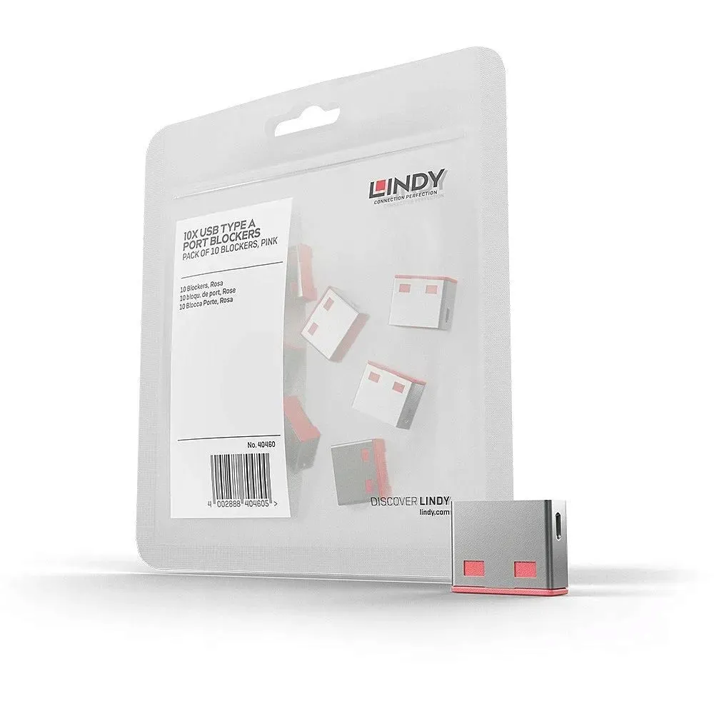 lindy-usb-port-blocker-pink-10pcs